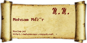 Mehsam Mór névjegykártya